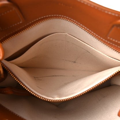 Celine Canvas Calfskin Logo Print Small Vertical Cabas Natural Tan 6 of 15