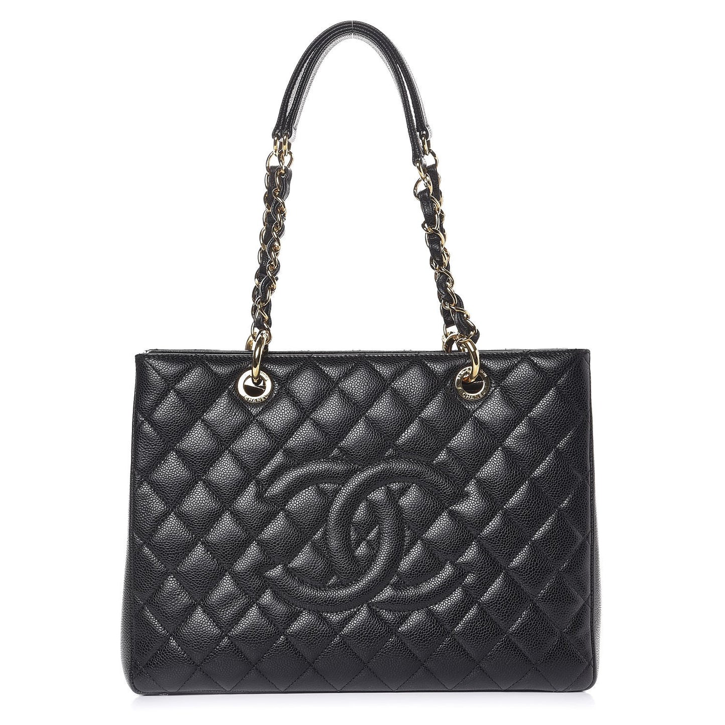 Caviar Quilted Grand Shopping Tote GST Black