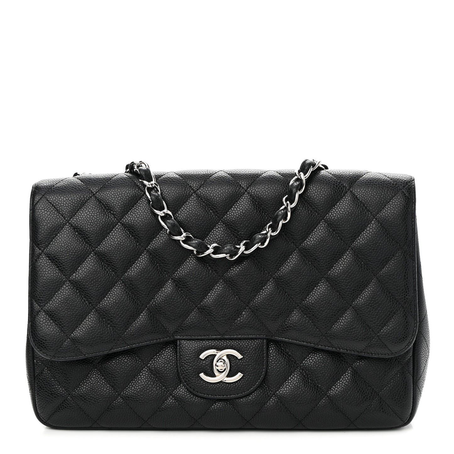 Caviar Quilted Jumbo Single Flap Black