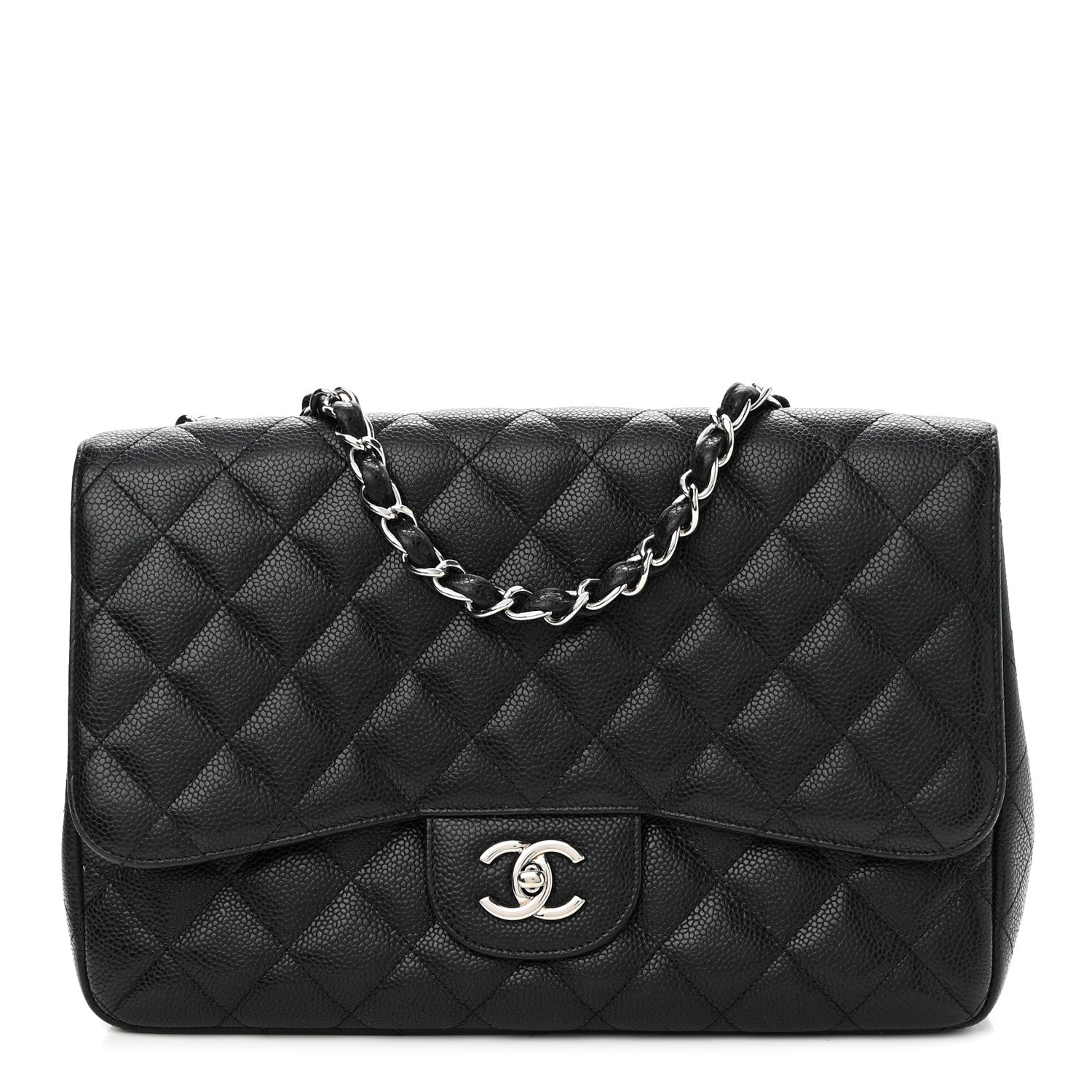 Chanel Caviar Quilted Jumbo Single Flap Black 1 of 9