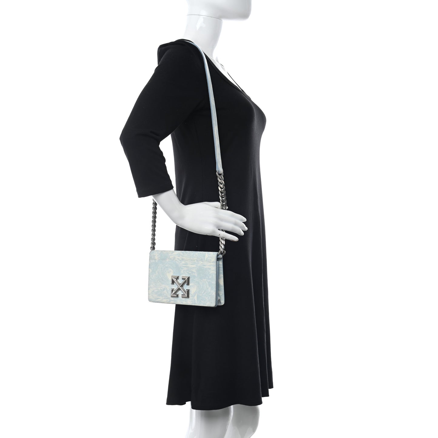 Suede Jitney 0.5 Waves Crossbody Bag Light Blue