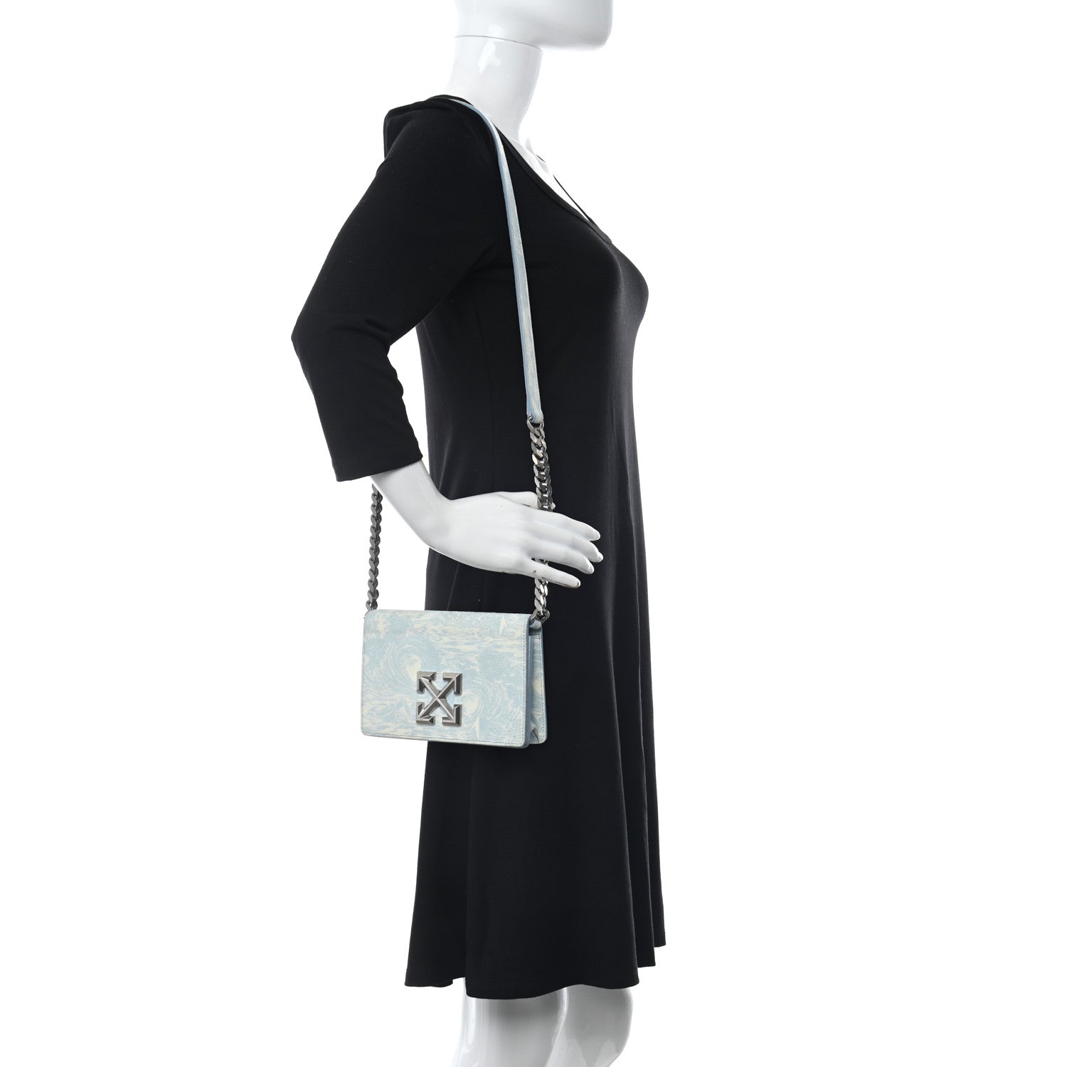 Off-White Suede Jitney 0.5 Waves Crossbody Bag Light Blue 2 of 12