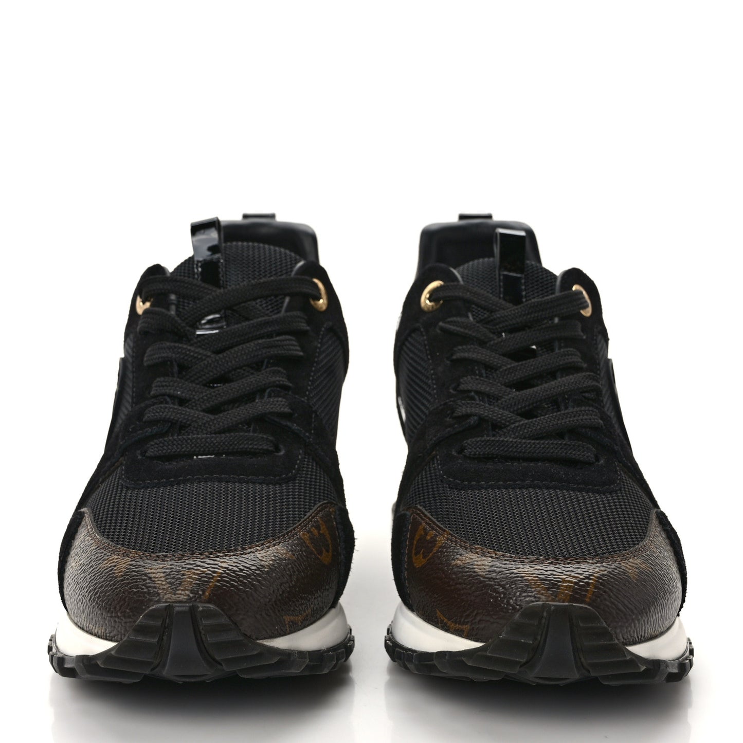 Suede Monogram Run Away Sneakers 38.5 Black
