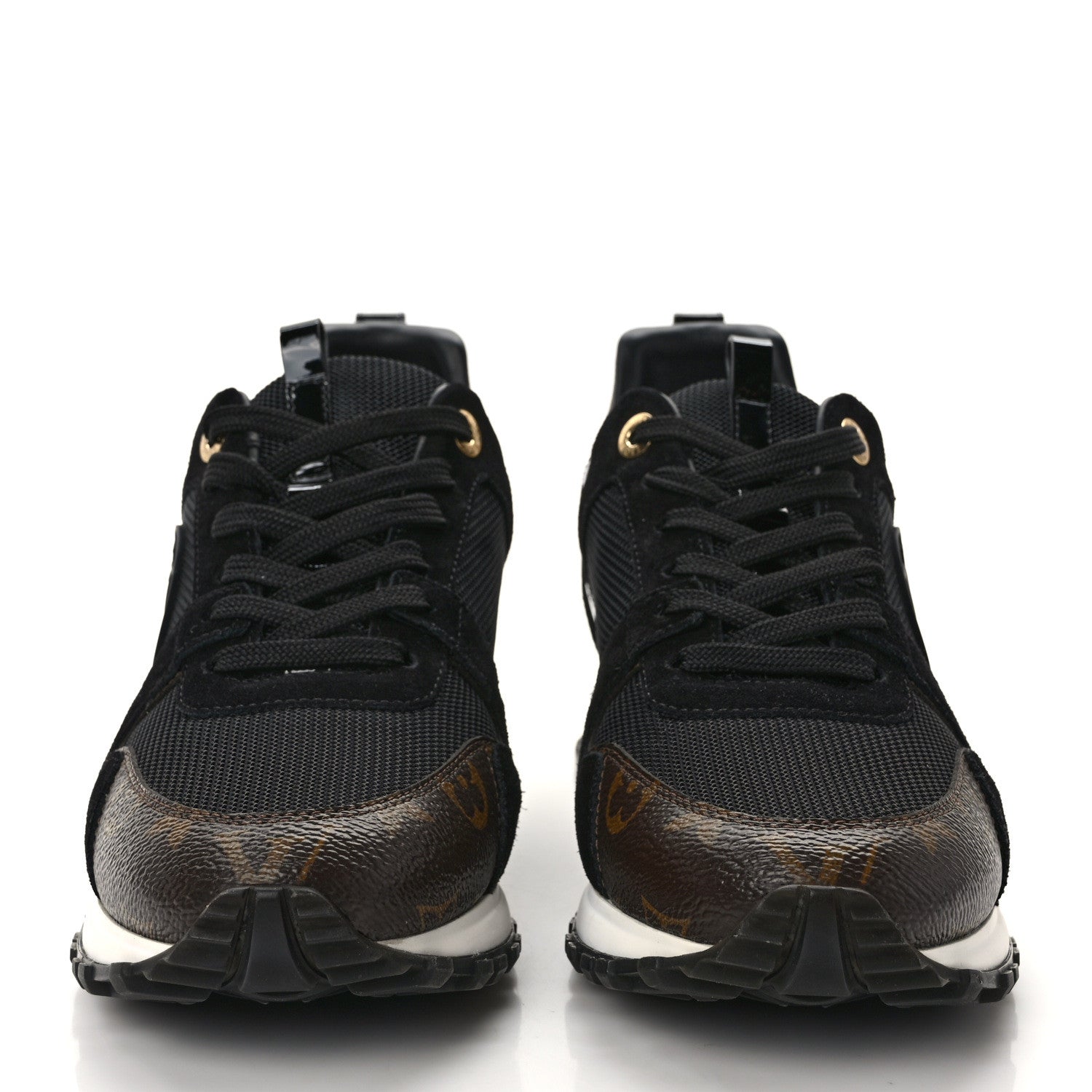 Louis Vuitton Suede Monogram Run Away Sneakers 38.5 Black 2 of 10