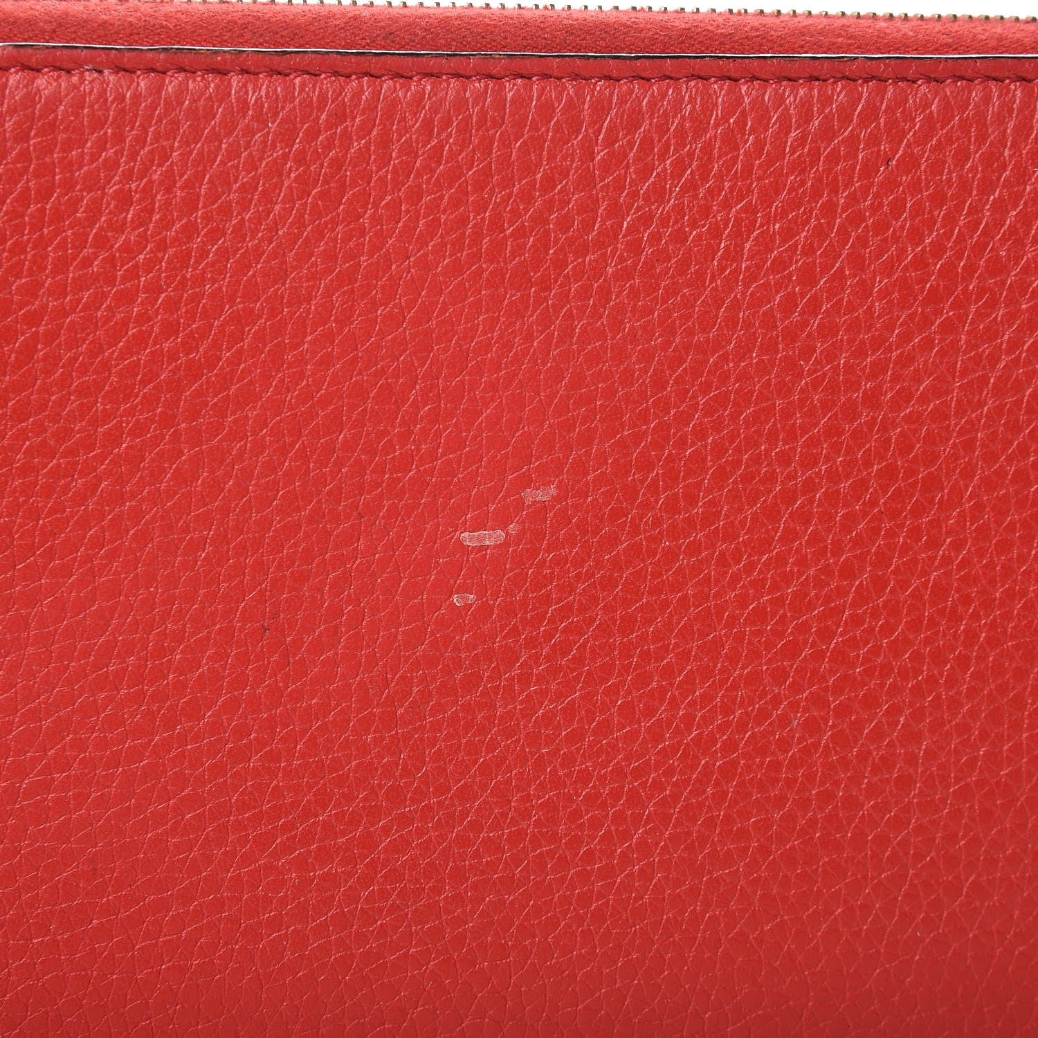 Celine Drummed Calfskin Large Zip Around Multifunction Wallet Coquelicot 14 of 26