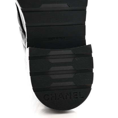 Chanel Shiny Calfskin Quilted Lace Up Combat Boots 36 Black 7 of 11