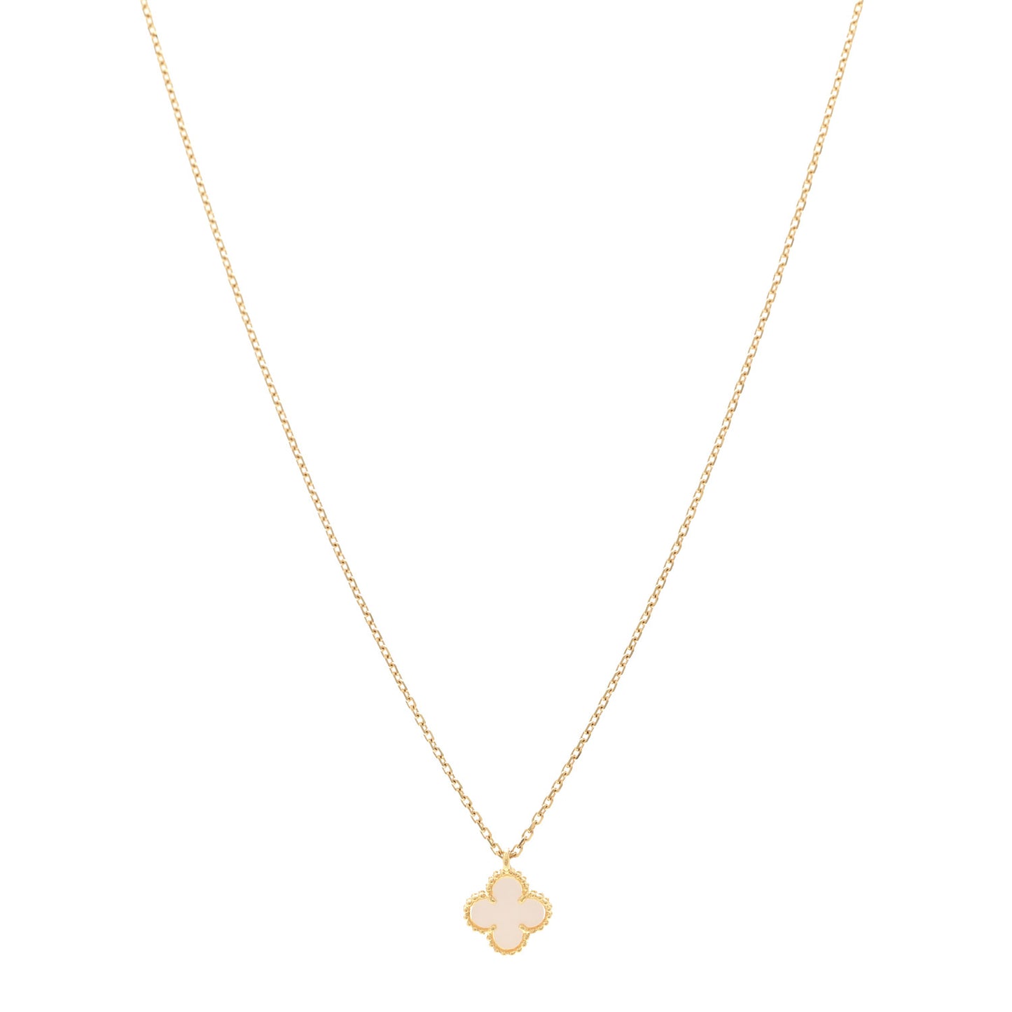 18K Yellow Gold Mother of Pearl Sweet Alhambra Pendant Necklace