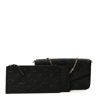 Louis Vuitton Empreinte Pochette Felicie Chain Wallet Black 3 of 15