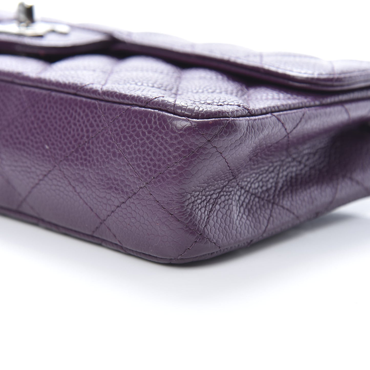 Caviar Quilted East West Flap Purple