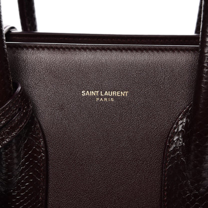 Saint Laurent Calfskin Python Small Sac De Jour Burgundy 9 of 11