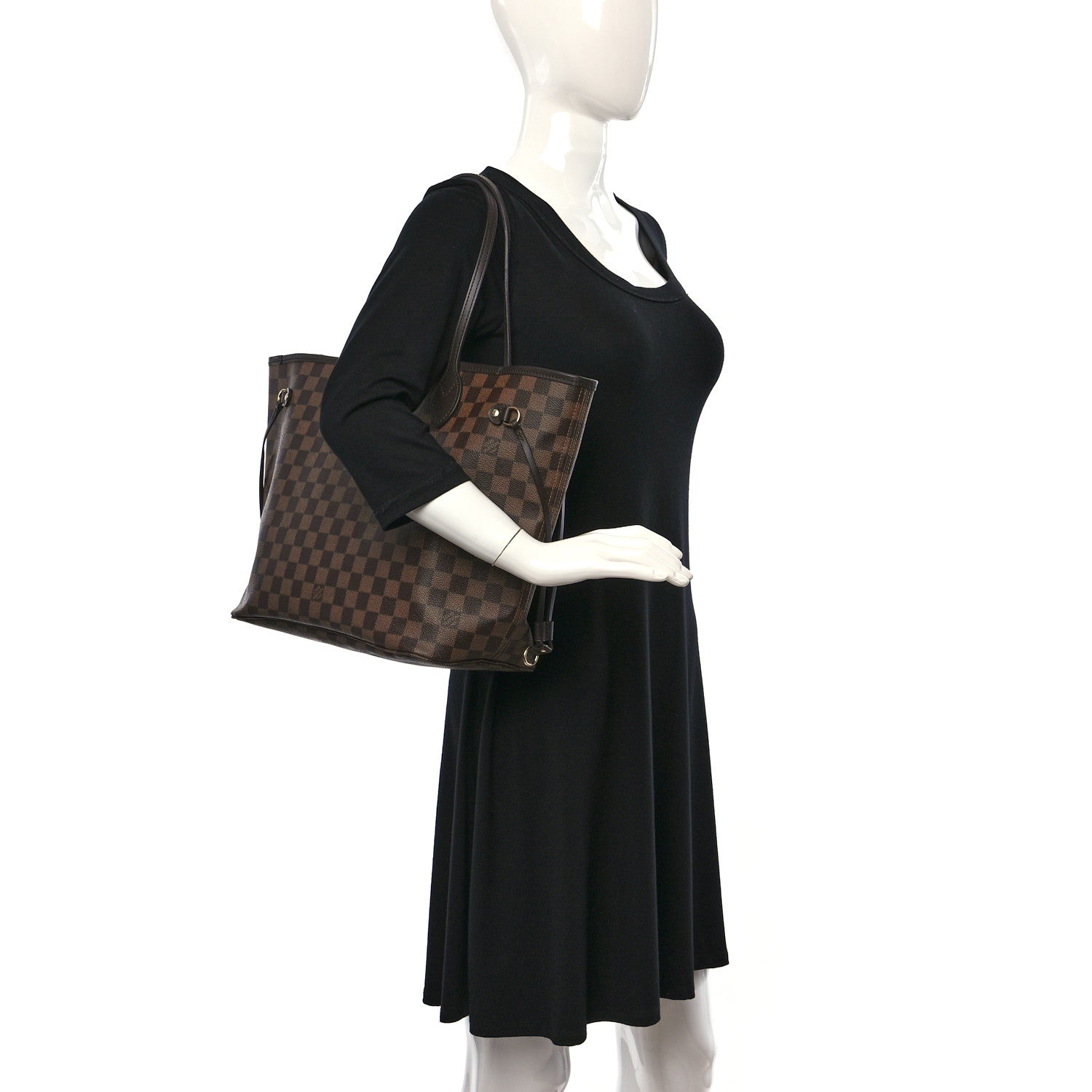 Louis Vuitton Damier Ebene Neo Neverfull MM Rose Ballerine 2 of 14