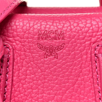 MCM Grained Calfskin X-Mini Milla Tote Beetroot Pink 7 of 16