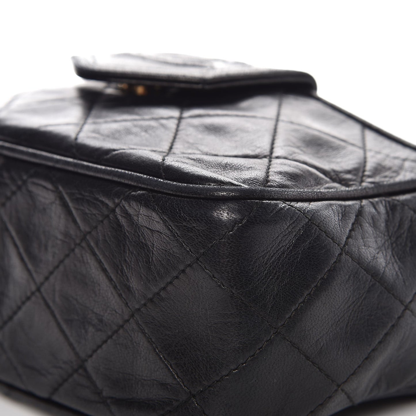Lambskin Quilted CC Tassel Camera Case Black