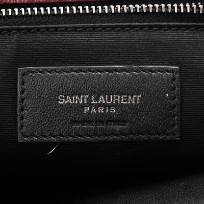 Saint Laurent Crinkled Calfskin Matelasse Monogram Medium Niki Chain Satchel Burgundy 6 of 11
