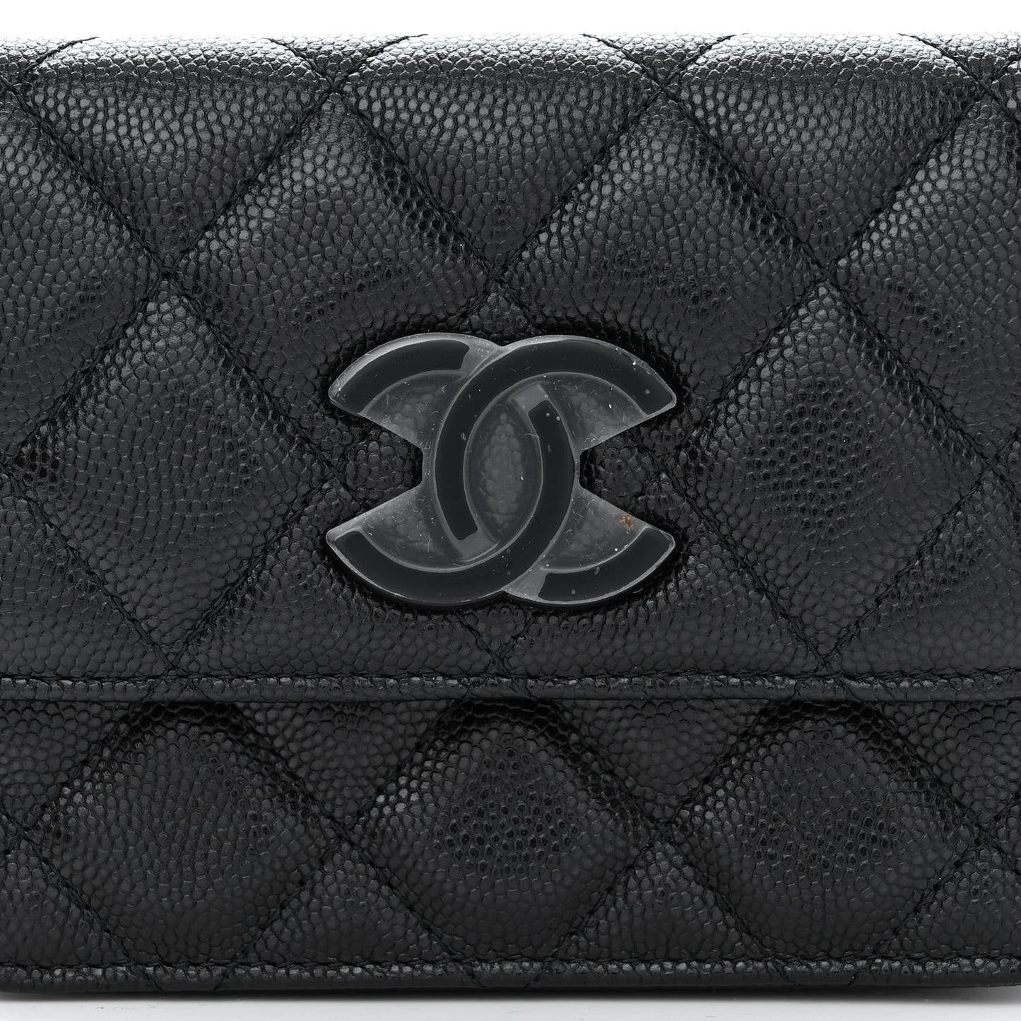 Caviar Quilted Incognito Belt Flap Card Holder Black