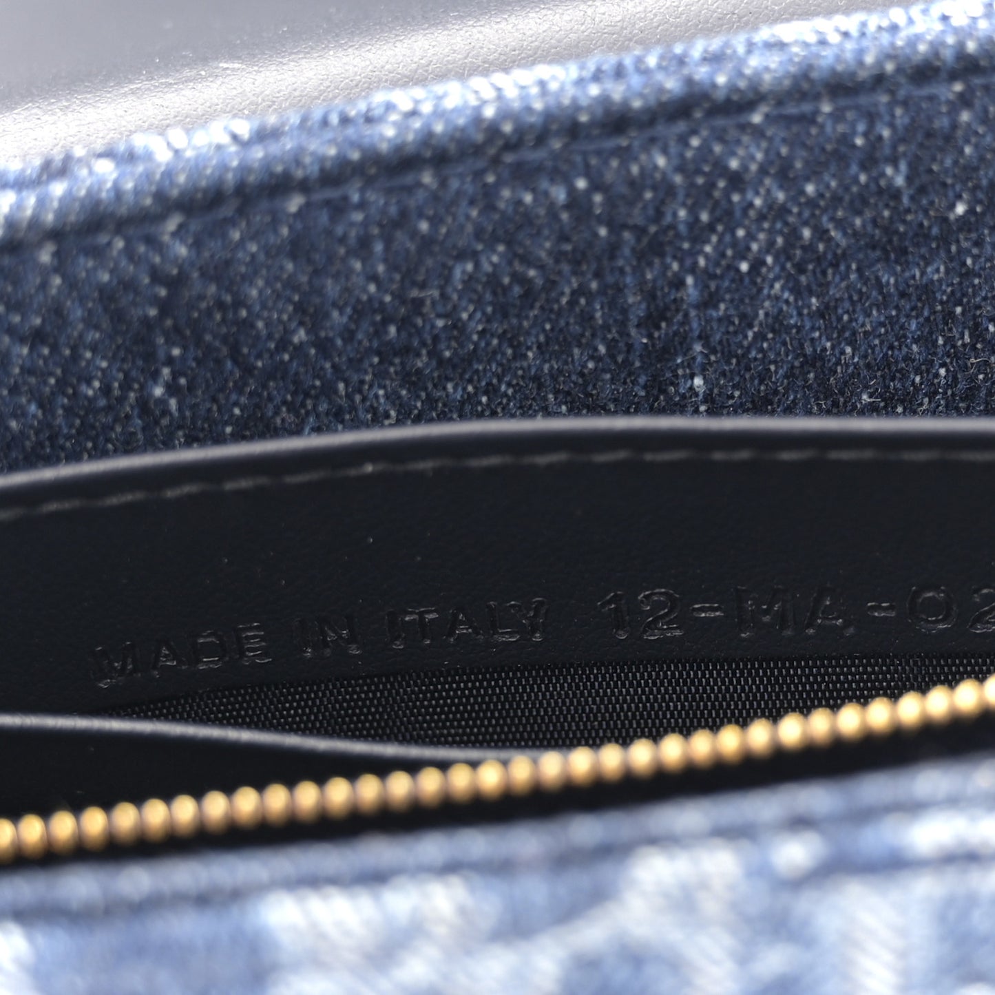 Oblique Denim Small Saddle Pouch With Chain Blue