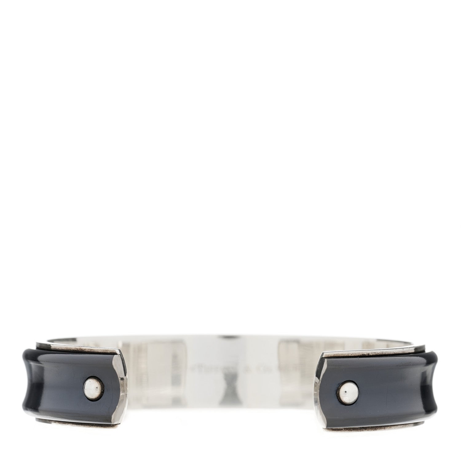 Tiffany Sterling Silver Titanium 1837 Cuff Bracelet 2 of 3
