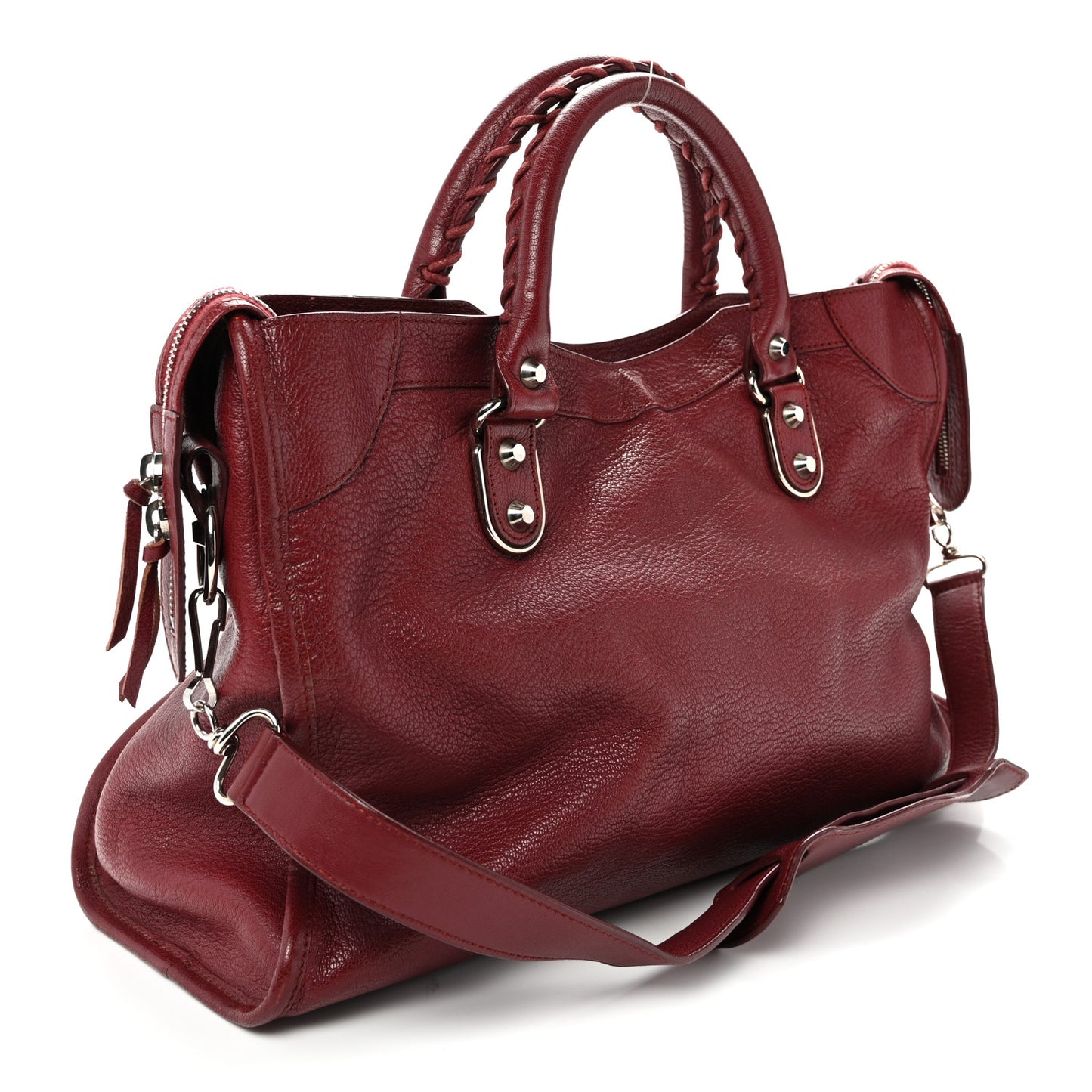 Chevre Silver Metallic Edge Hardware City Cassis
