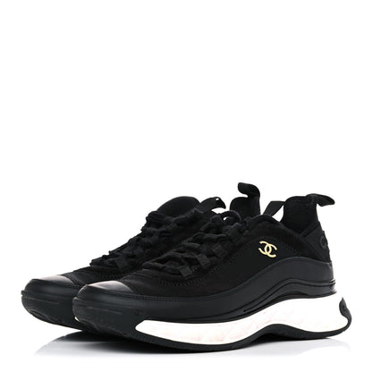 Chanel Velvet Calfskin Mixed Fibers CC Sneakers 39.5 Black 3 of 15