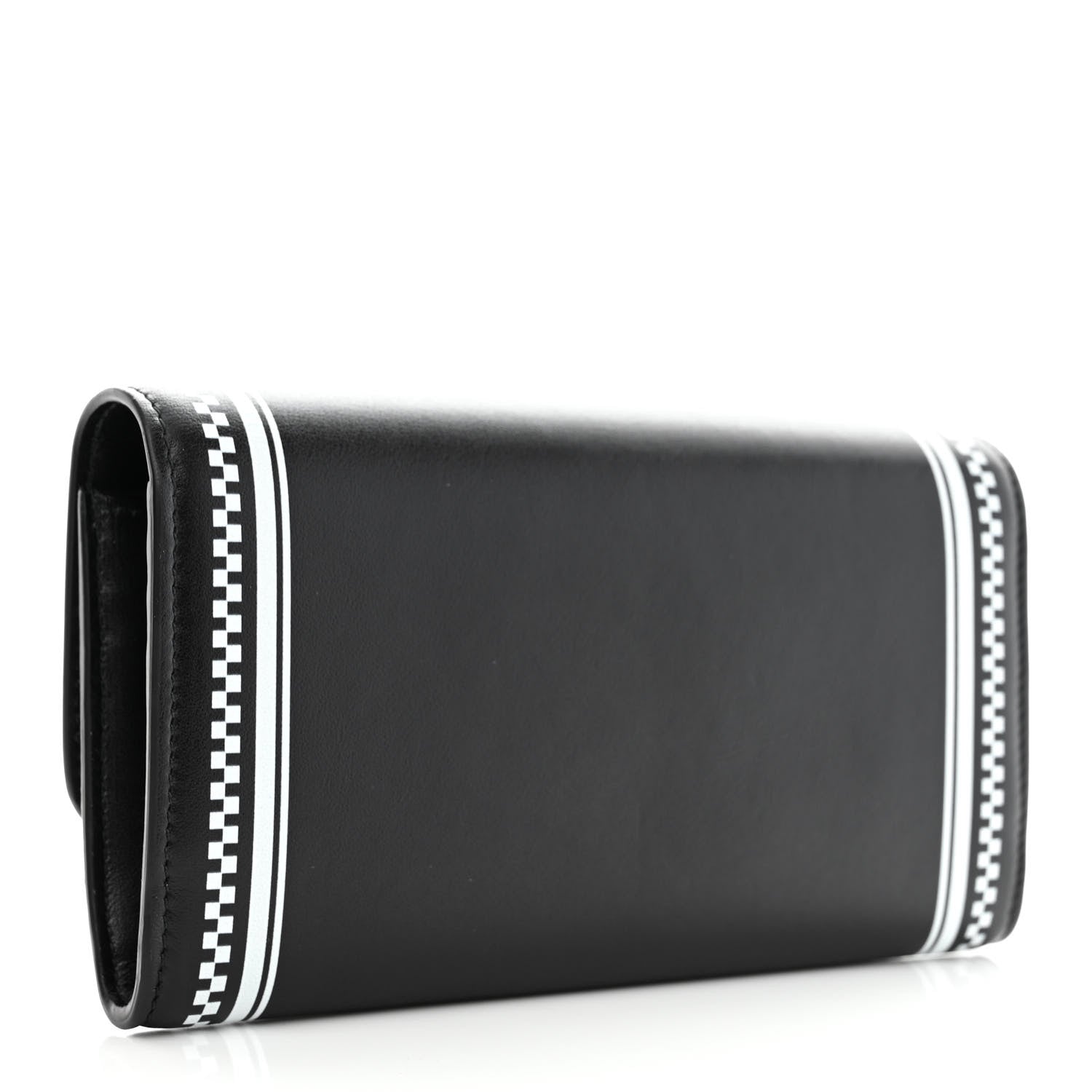 Versace Calfskin 90s Vintage Logo Wallet Black White 3 of 7