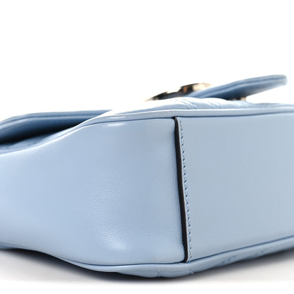 Gucci Calfskin Matelasse Mini GG Marmont Shoulder Bag Porcelain Light Blue 9 of 10