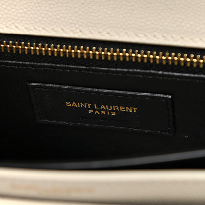 Saint Laurent Grain De Poudre Monogram Cassandra Clasp Bag Vintage White 6 of 18
