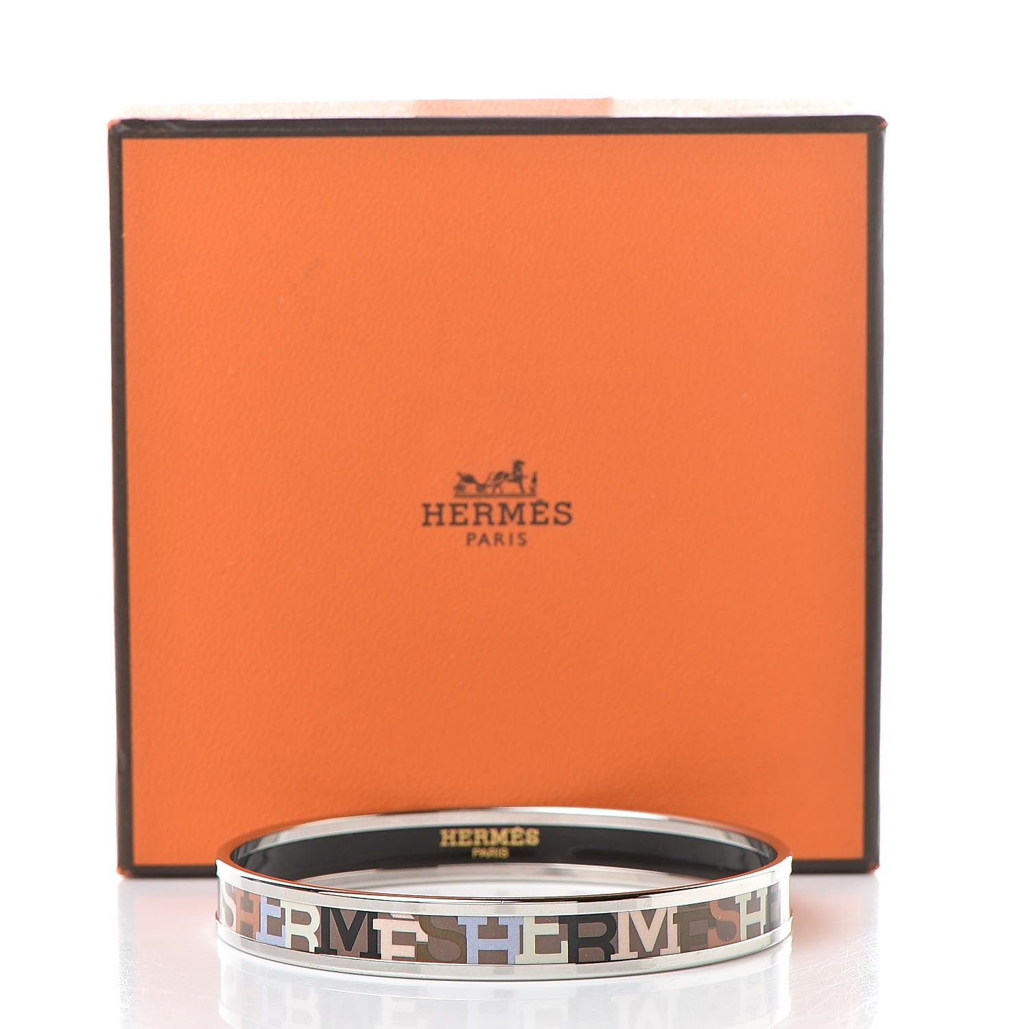 Hermes Enamel Printed Narrow Capitales Bracelet 65 6 of 6