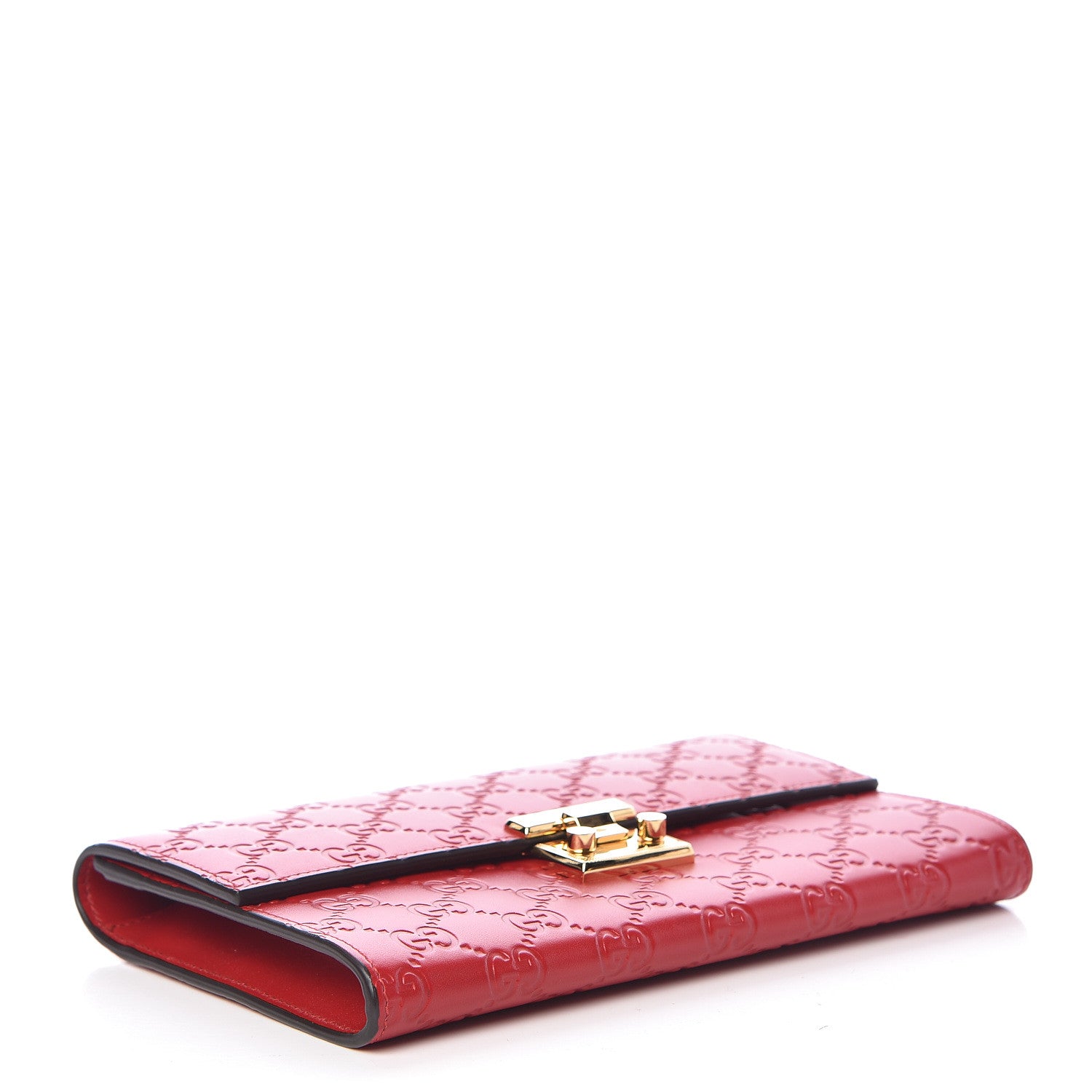 Gucci Guccissima Padlock Clutch Hibiscus Red 4 of 9
