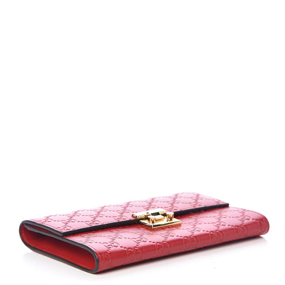 Gucci Guccissima Padlock Clutch Hibiscus Red 4 of 9