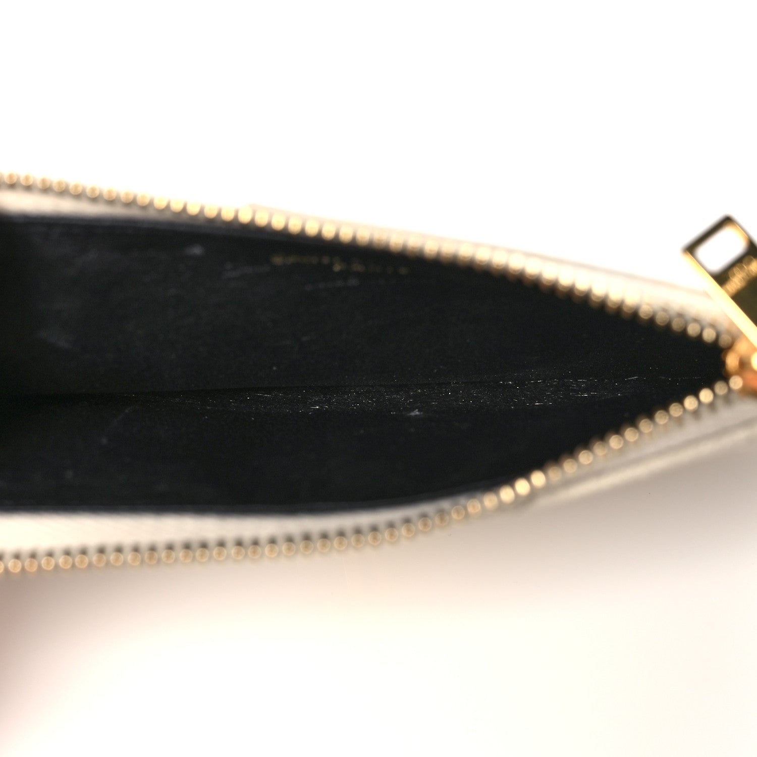 Saint Laurent Grain De Poudre Matelasse Chevron Monogram Fragments Zippered Card Case Crema Soft 5 of 12