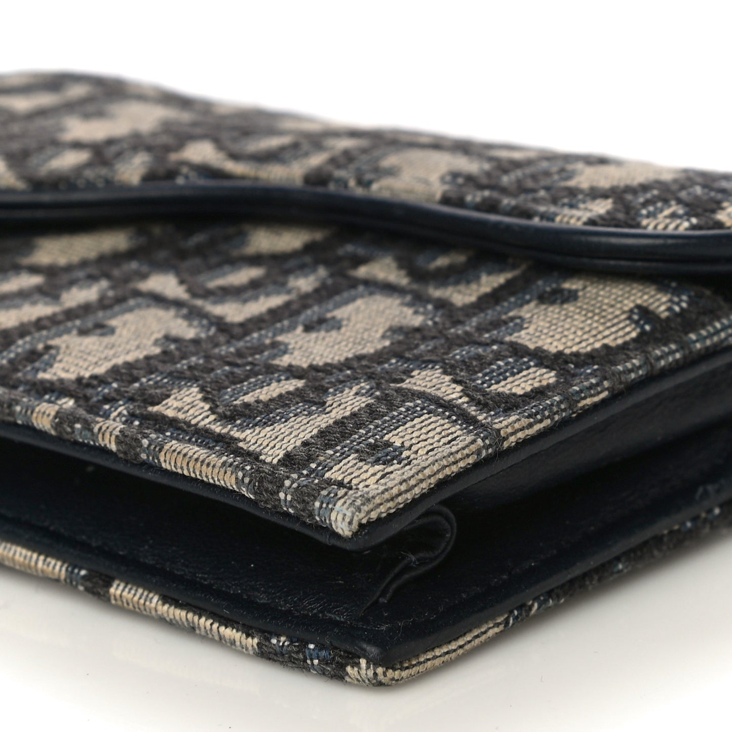 Oblique Saddle Card Holder Blue