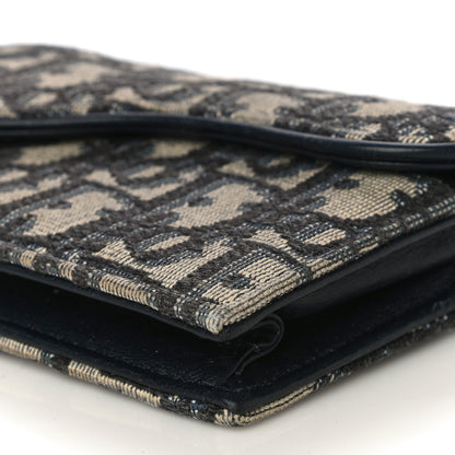Christian Dior Oblique Saddle Card Holder Blue 8 of 11