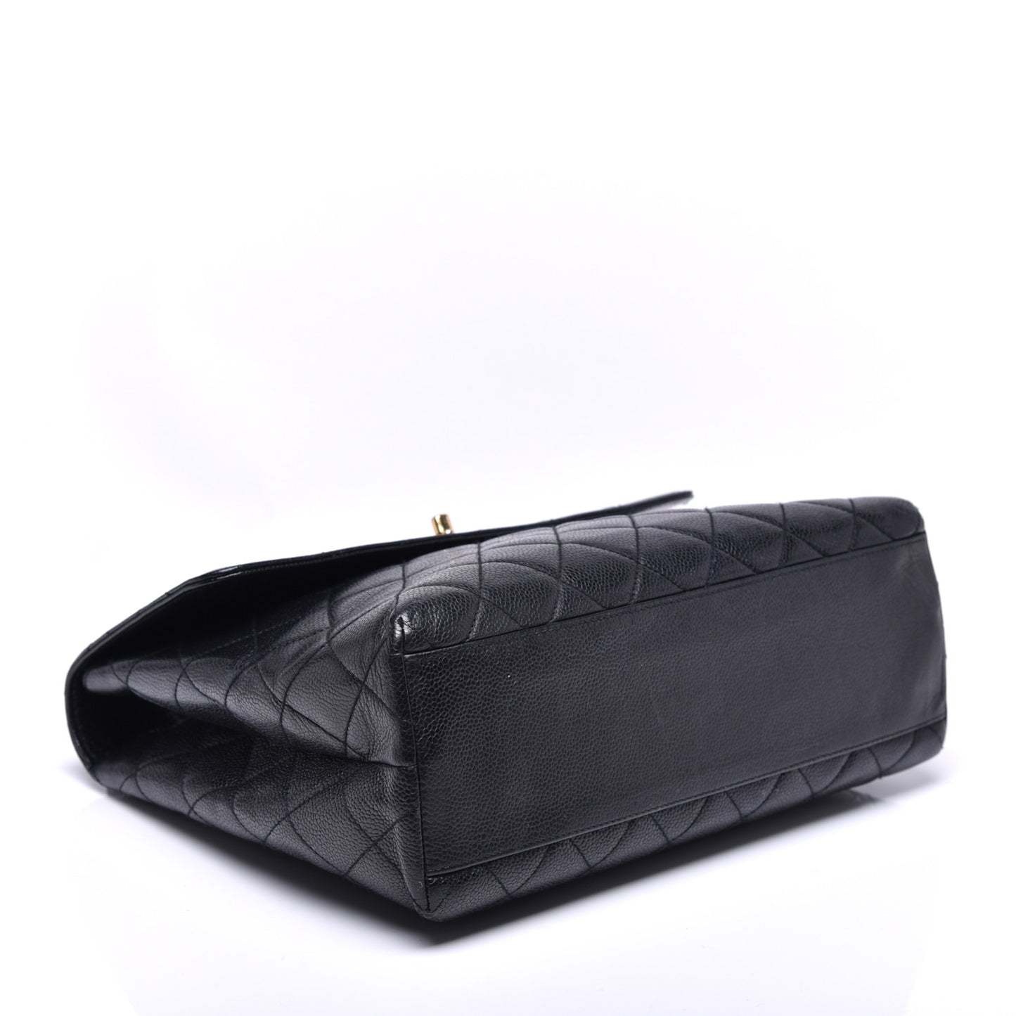 Caviar Quilted Jumbo Kelly Flap Black