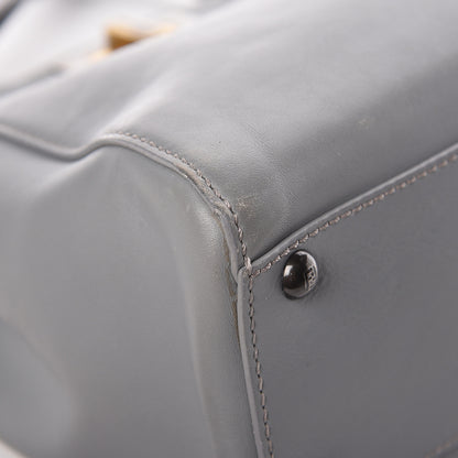 Fendi Vitello Suede Medium Peekaboo Iconic Satchel Grigio Chiaro 12 of 14