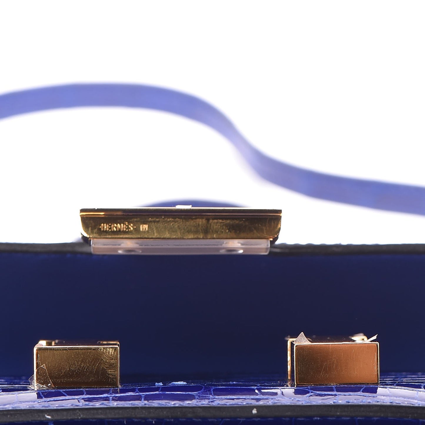 Shiny Alligator Constance 18 Bleu Electrique