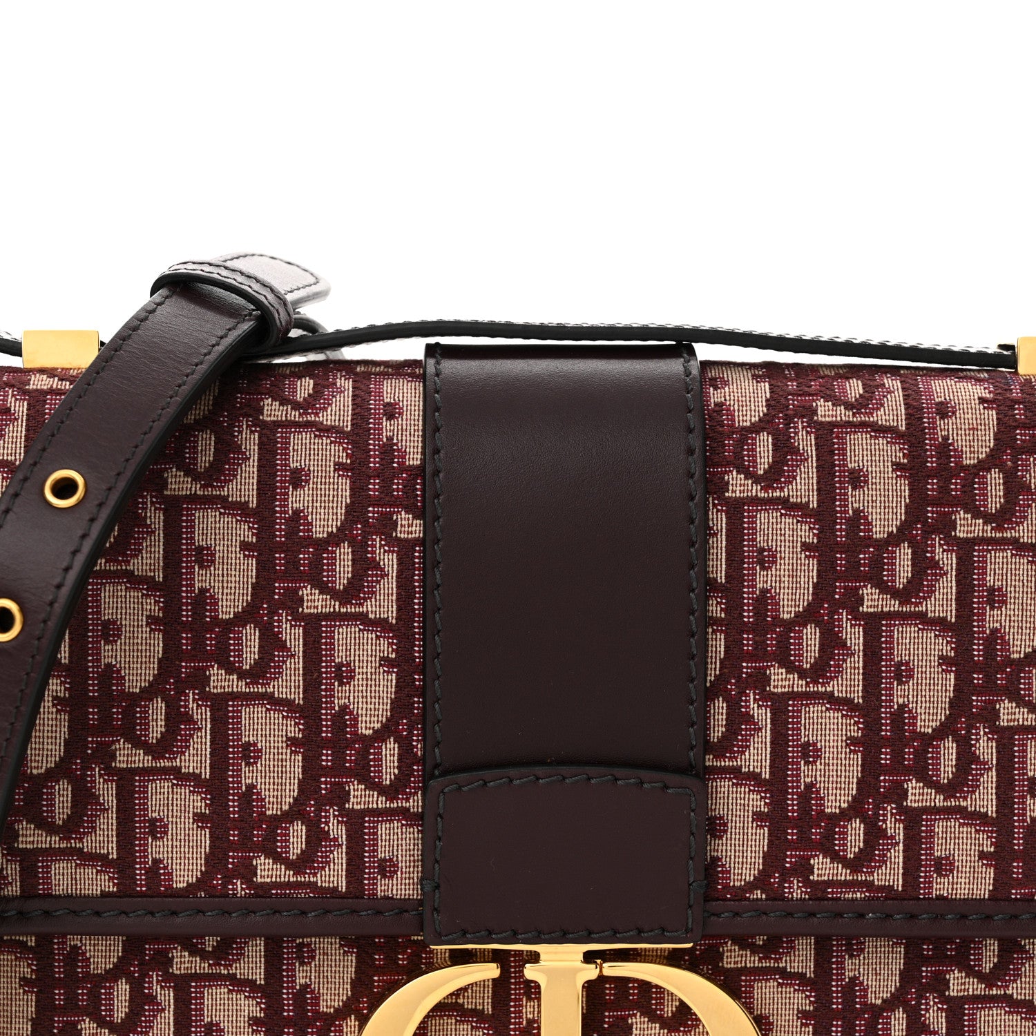 Christian Dior Oblique 30 Montaigne Flap Bag Burgundy 8 of 10