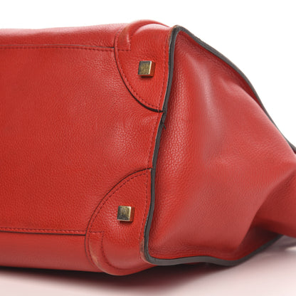 Celine Drummed Calfskin Mini Luggage Coquelicot 11 of 17