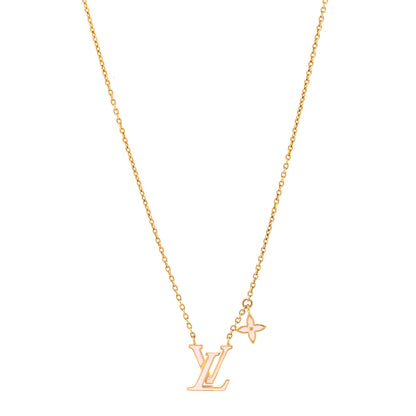 Louis Vuitton Enamel LV Iconic Necklace Gold Pink 1 of 6