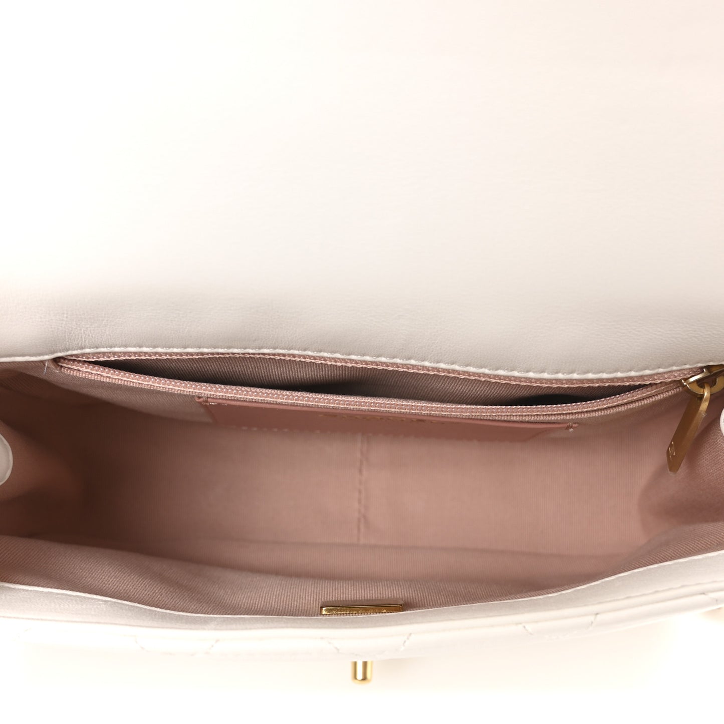 Lambskin Quilted Chanel Clip Flap White
