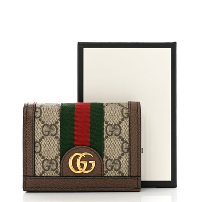 Gucci GG Supreme Monogram Web Ophidia Card Case Beige New Acero 8 of 8