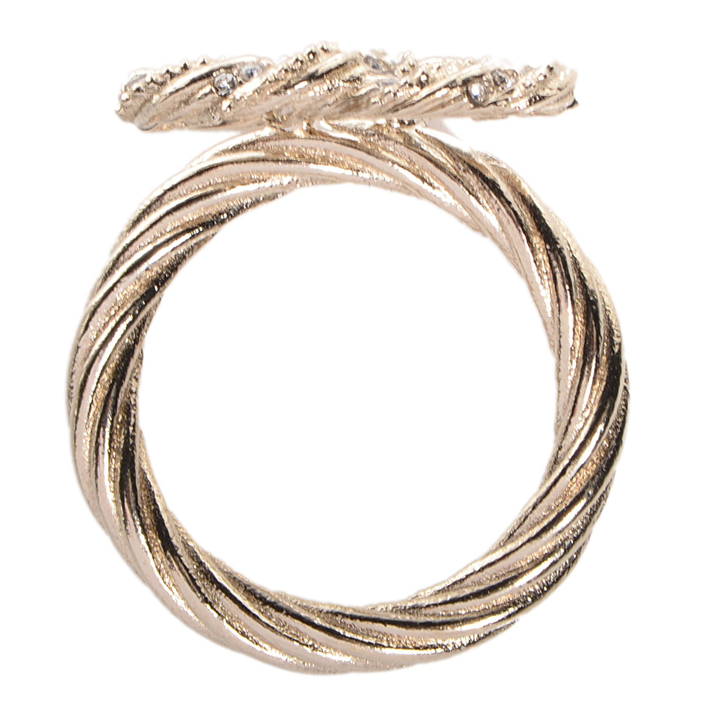 Crystal Twist CC Ring Light Gold 54 6.75