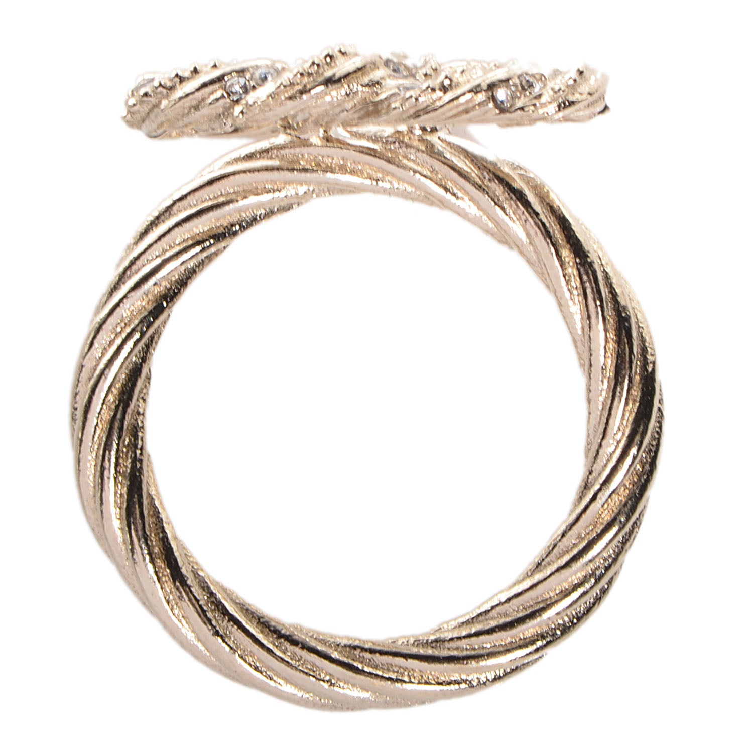 Chanel Crystal Twist CC Ring Light Gold 54 6.75 4 of 6