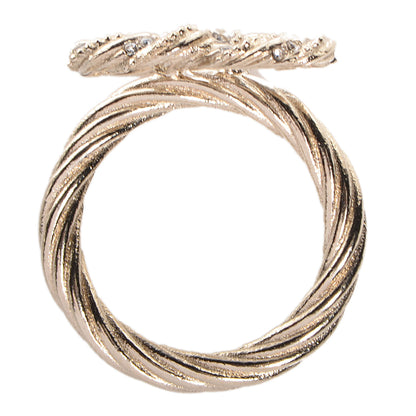 Chanel Crystal Twist CC Ring Light Gold 54 6.75 4 of 6