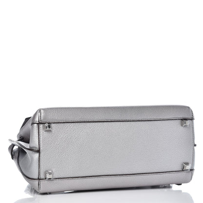 MCM Metallic Pebbled Calfskin Medium Milla Backpack Silver 4 of 7