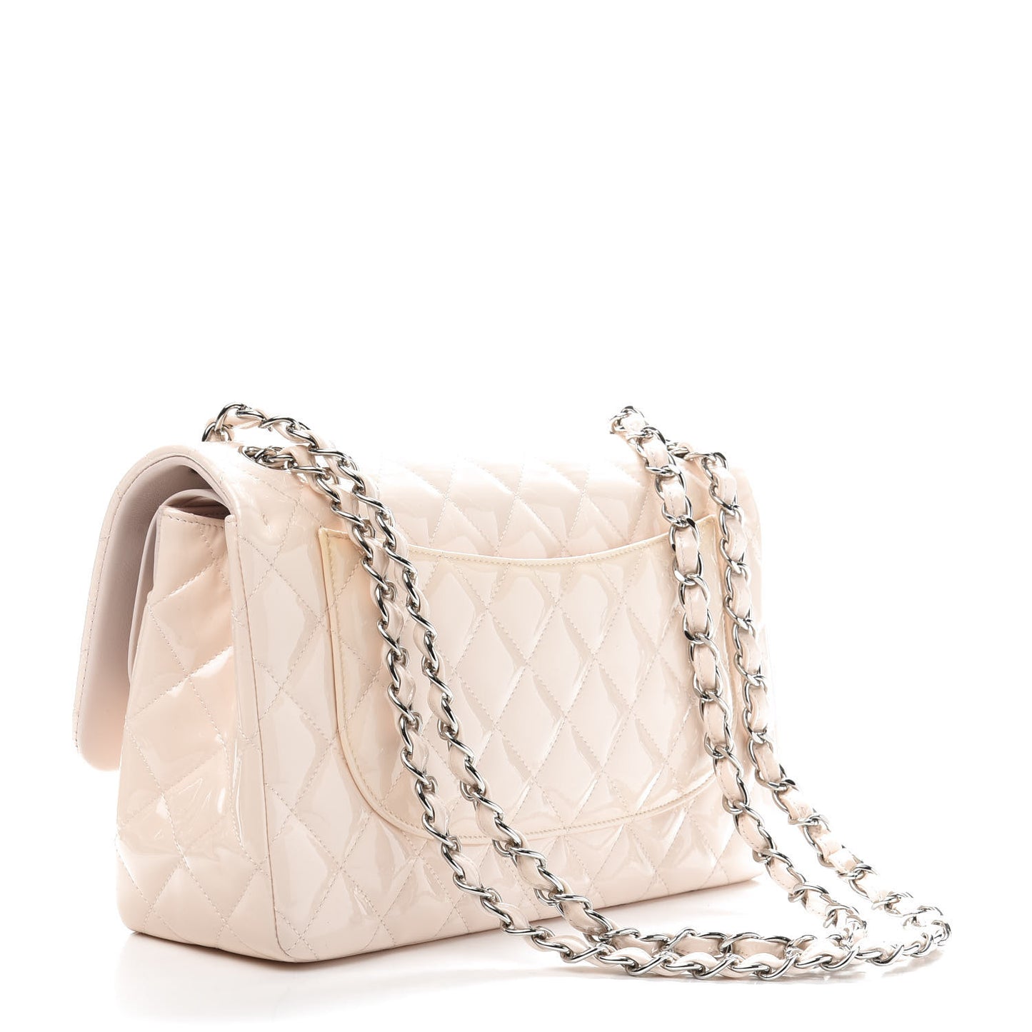 Patent Quilted Jumbo Double Flap Light Pink