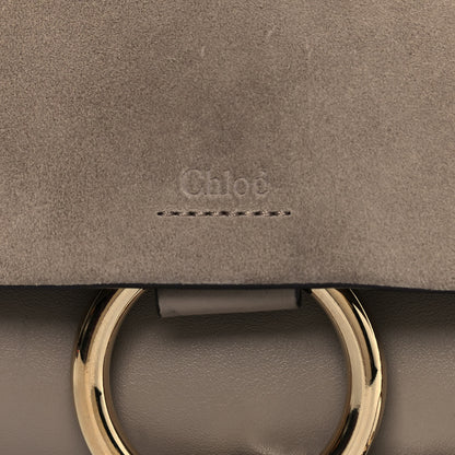 Chloe Suede Calfskin Small Faye Shoulder Bag Motty Grey 10 of 10