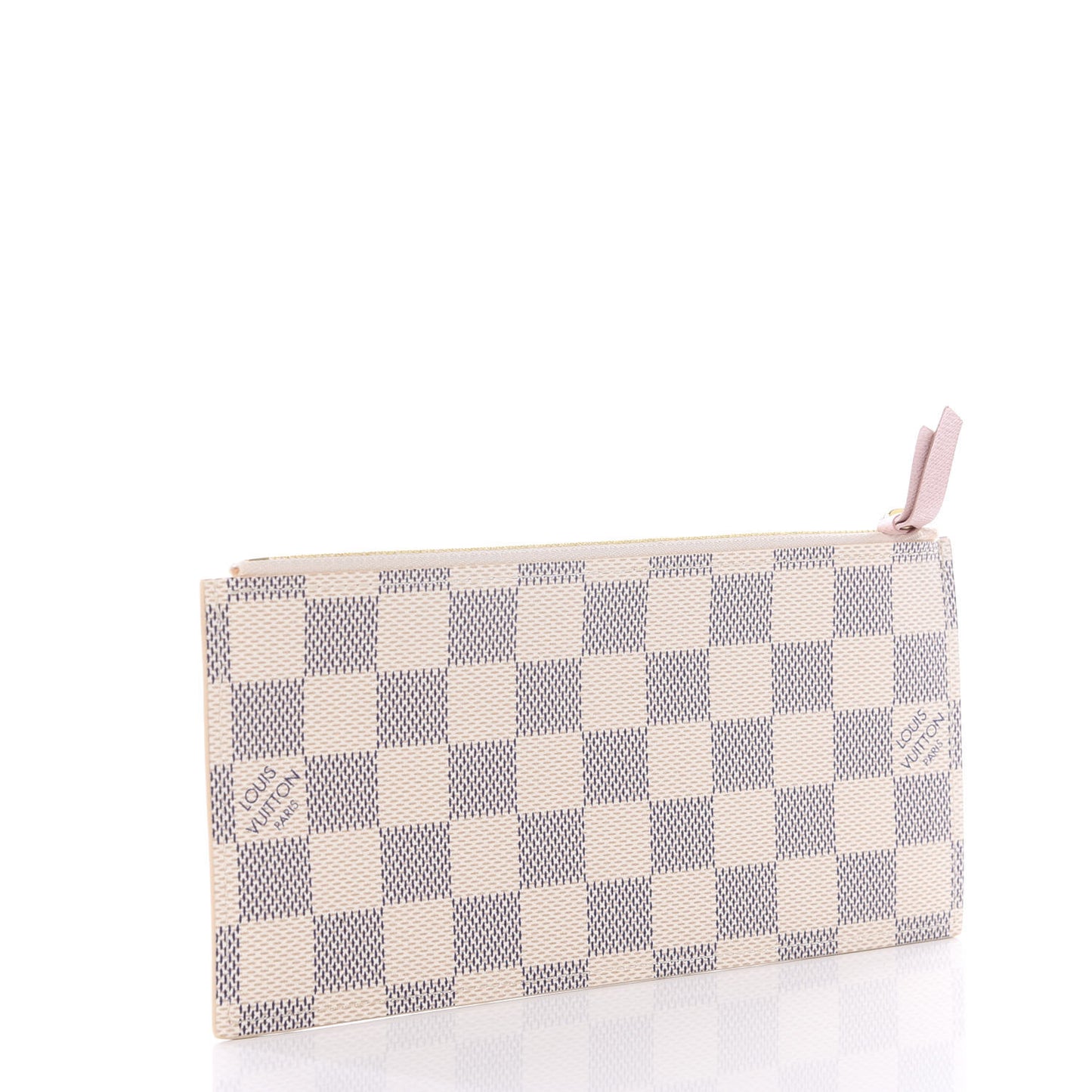 Damier Azur Felicie Chain Wallet Zippered Insert Rose Ballerine