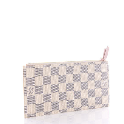 Louis Vuitton Damier Azur Felicie Chain Wallet Zippered Insert Rose Ballerine 2 of 7