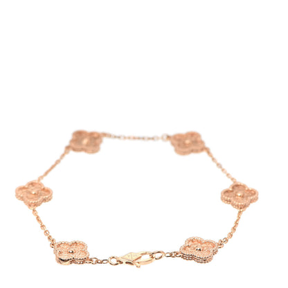 Van Cleef & Arpels 18K Rose Gold 6 Motifs Sweet Alhambra Bracelet 3 of 7