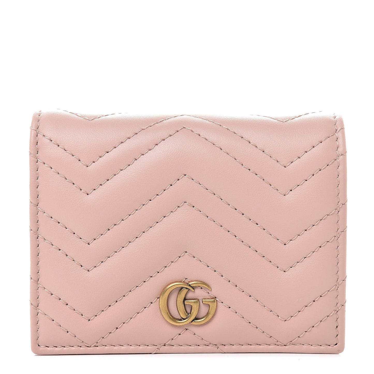 Calfskin Matelasse GG Marmont Card Case Wallet Perfect Pink